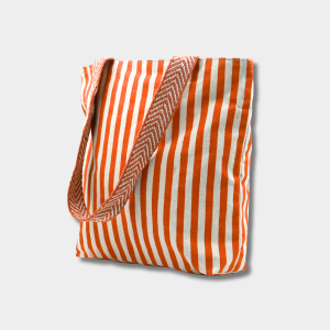 Cotton Stripe Small Women Bag-Orange