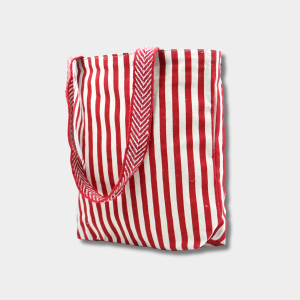Cotton Stripe Small Women Bag-Red
