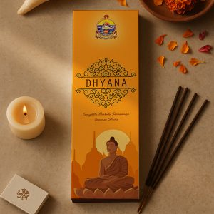 Ramakrishna Math (MSSK) | Organic Incense Stick - Herbal, Dhyana, 50 gm, Long-Lasting Aroma, Natural Ingredients ( Set of 12)