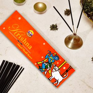 Ramakrishna Math (MSSK) Organic Incense Stick - Herbal, Krishna, 50 gm Long-Lasting Aroma, Natural Ingredients (Set of 12)