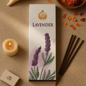 Ramakrishna Math (MSSK) Organic Incense Stick - Herbal, Lavender, 100 Sticks, Long-Lasting Aroma, Natural Ingredients (Set of 12)
