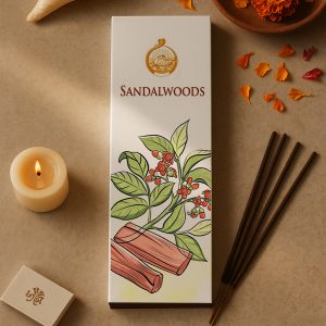 Ramakrishna Math (MSSK) Organic Incense Stick (Herbal) 100 Stick Pack (Sandalwood) - 100% Natural Aromatherapy - Eco-Friendly, Long-Lasting, Scent - Perfect for Home Fragrance (Set of 12)