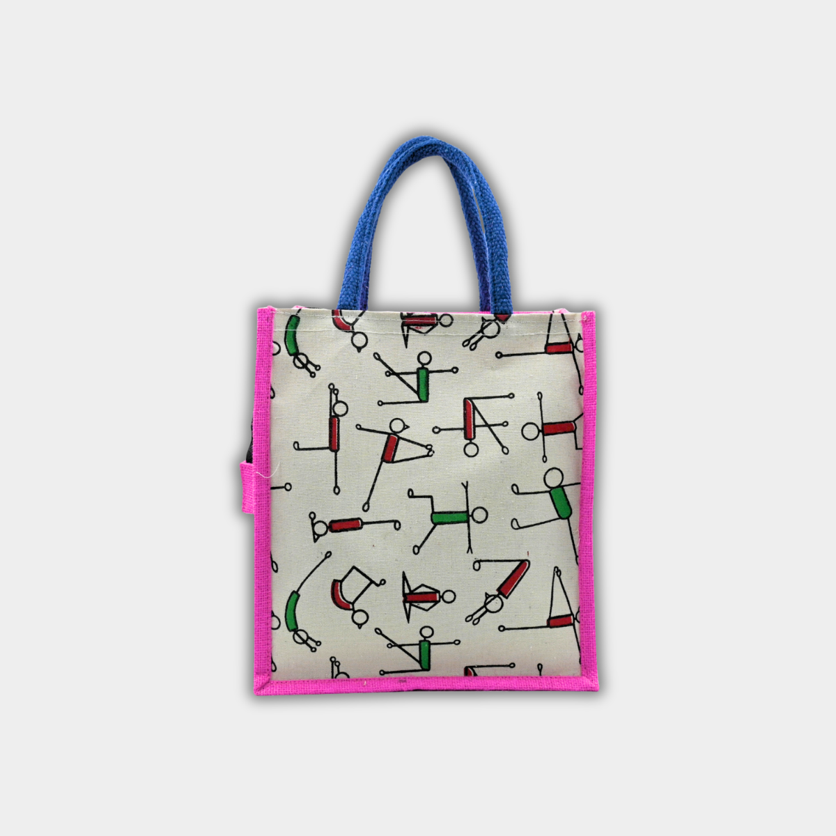 Jute Tiffin Bag-Pink - Image 3