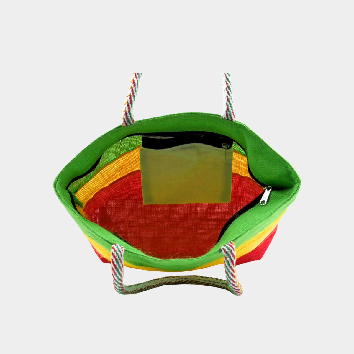 Jute Tri-Colour Bag-Multi - Image 3