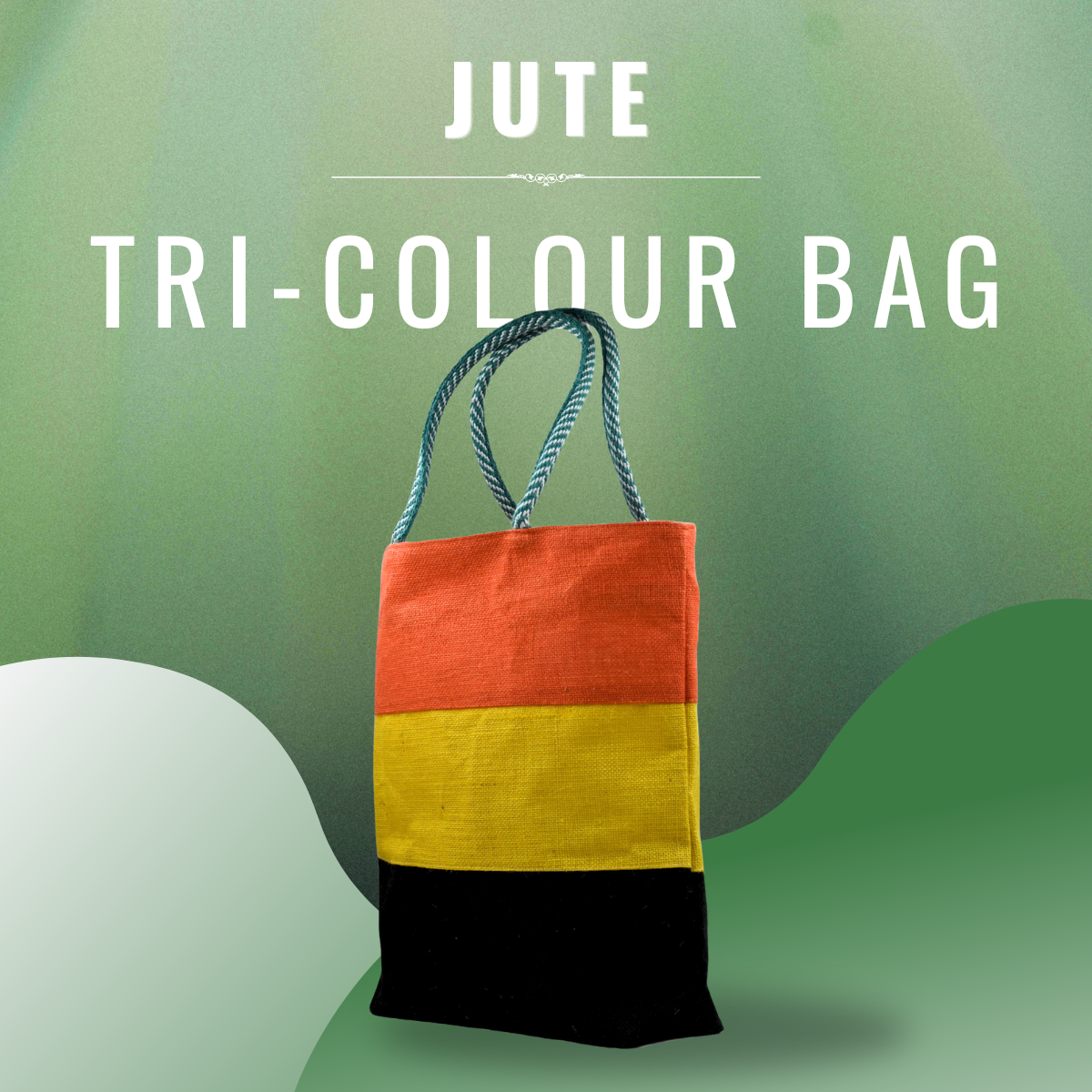 Jute Tri-Colour Bag-Multi - Image 4