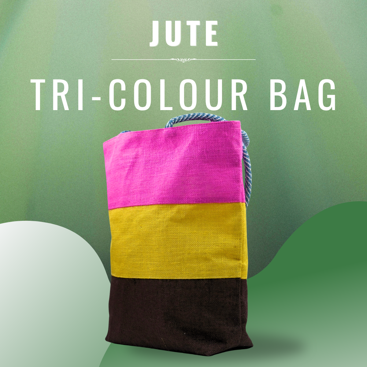 Jute Tri-Colour Bag-Multi - Image 3