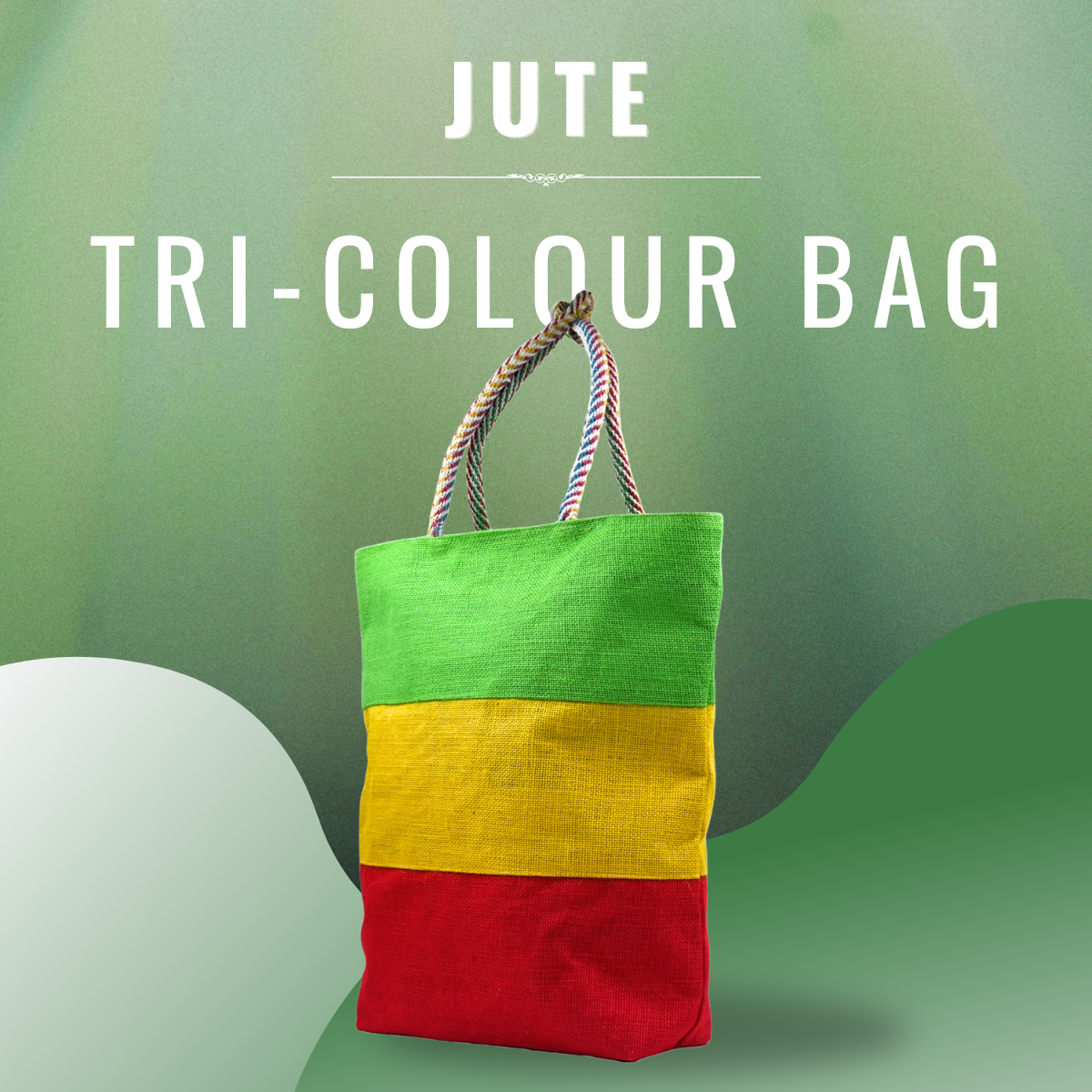 Jute Tri-Colour Bag-Multi - Image 4